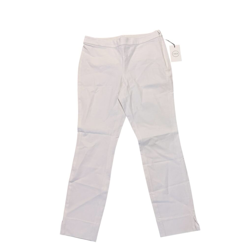 1901 Nordstom White Stretch Ankle Pants Slim Career Office Women's Size 4 NWT